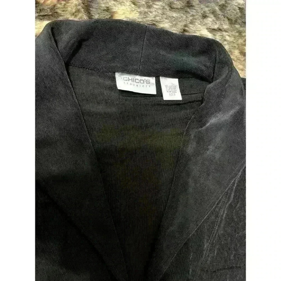 Chico's Travelers Cardigan Open Black Size 3/XL Packable Slinky Knit Comfort - Picture 7 of 10